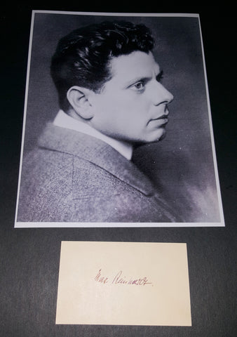 RARE GERMAN DIRECTOR ACTOR MAX REINHART HAND SIGNED CARD AND NICE PRINT D.1943