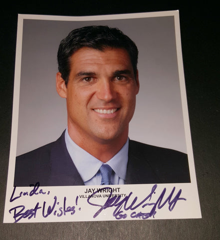 VILLIANOVA BASKETBALLHEAD COACH JAY WRIGHT HAND SIGNED 8X10" PHOTO NCAA FINAL FOUR COACH