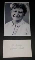 CHARACTER ACTRESS LURENE TUTTLE HAND SIGNED CARD AND NICE 5X7" PRINT D.1986