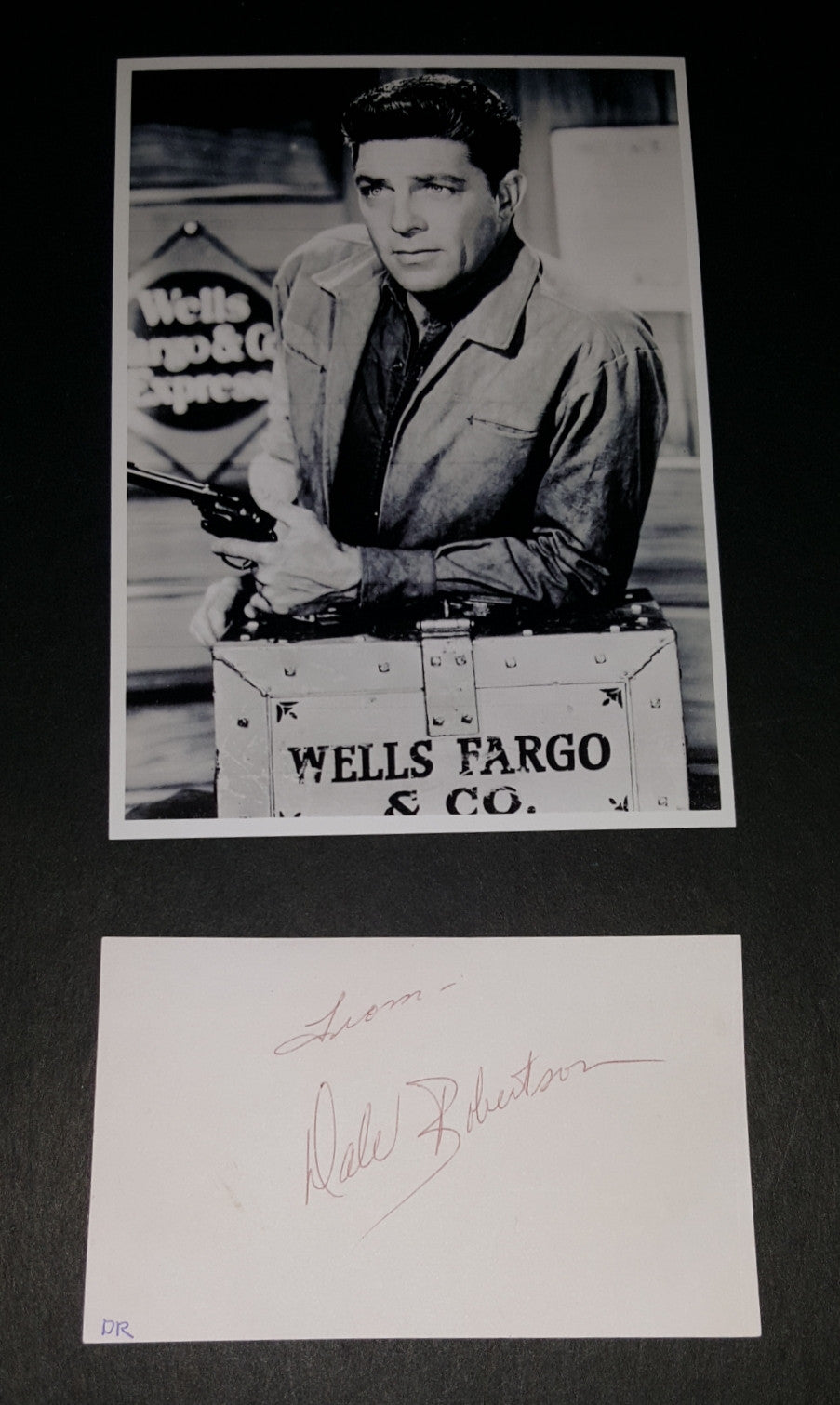 ACTOR DALE ROBERTSON HAND SIGNED CARD AND NICE 5X7" PRINT D.2013