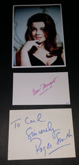 ANN-MARGRET AND HUSBAND ACTOR ROGER SMITH HAND SIGNED CARDS AND NICE ANN 5X7" PRINT