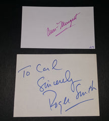 ANN-MARGRET AND HUSBAND ACTOR ROGER SMITH HAND SIGNED CARDS AND NICE ANN 5X7" PRINT