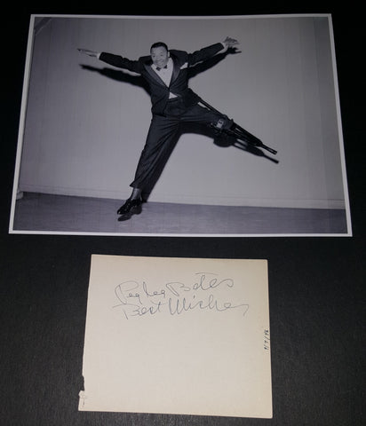 LEGENDARY BORSCHT BELT DANCER ENTERTAINER "PEG LEG" BATES HAND SIGNED PAGE AND NICE PRINT D.1998