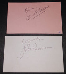 2X "HONEY WEST" AUTOGRAPH LOT ANNE FRANCIS JOHN ERICSON SIGNED CARDS  AND A NICE 5X7" PRINT