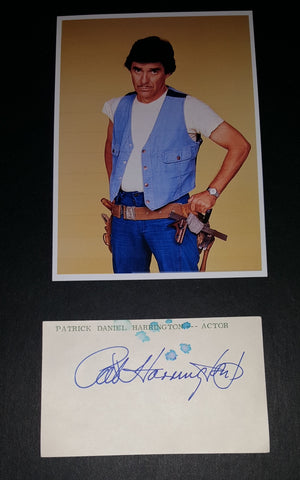 ACTOR PAT HARRINGTON HAND SIGNED CARD AND NICE 5X7" PRINT RIP