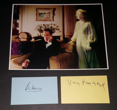 REX HARRISON (D.1990) AND KAY HAMMOND (D.1980) SIGNED CARDS AND NICE "BLITHE SPIRIT" PRINT
