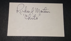 COWBOY SIDEKICK RICHARD "CHITO" MARTIN HAND SIGNED CARD AND NICE 5X7" PRINT D.1994