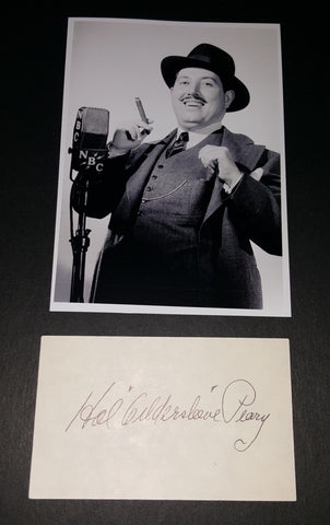 ACTOR COMEDIAN HAL "GILDERSLEEVE" PEARY HAND SIGNED CARD AND NICE 5X7" PRINT D.1985