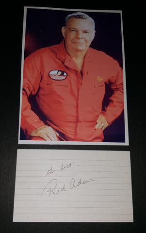 OIL WELL FIREFIGHTER RED ADAIR HAND SIGNED CARD AND NICE 5X7" PRINT D.2004