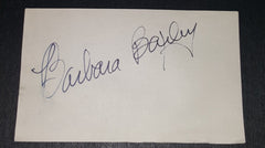 ACTRESS BARBARA BAXLEY HAND SIGNED CARD AND NICE 5X7" PRINT D.1990