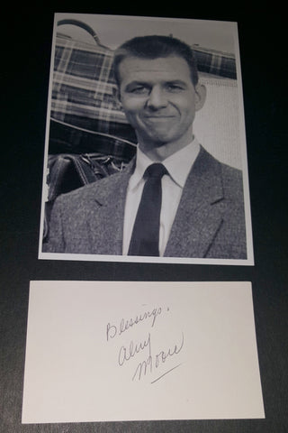 ACTOR ALVY MOORE HAND SIGNED CARD AND NICE 5X7" PRINT D.1997