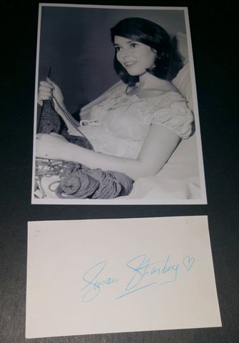 ACTRESS SUSAN STRASBERG HAND SIGNED CARD AND NICE 5X7" PRINT D.1999