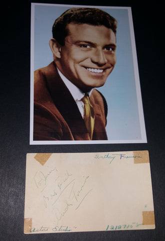 ACTOR ANTHONY FRANCIOSA HAND SIGNED VINTAGE CARD AND NICE 5X7" PRINT D.2006