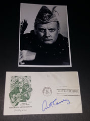 ACTOR ART CARNEY HAND SIGNED FIRST DAY COVER AND NICE 5X7" BATMAN TV SHOW PRINT D.2003