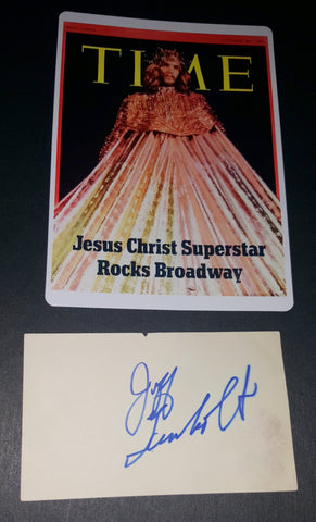 ORIGINAL JESUS CHRIST SUPERSTAR ACTOR JEFF FENHOLT HAND SIGNED CARD AND NICE 5X7" PRINT