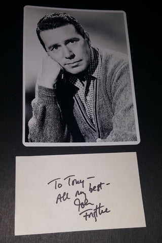 ACTOR JOHN FORSYTHE HAND SIGNED CARD AND NICE 5X7" PRINT D.2010