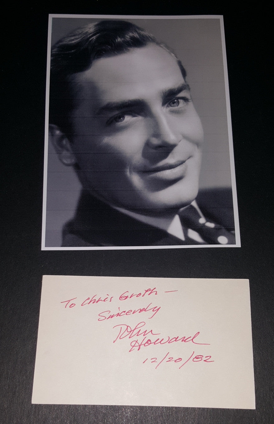 ACTOR JOHN HOWARD HAND SIGNED CARD AND NICE 5X7" PRINT D.1995