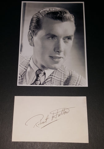 ACTOR ROBERT HUTTON HAND SIGNED CARD AND NICE 5X7" PRINT D.1994