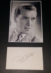 ACTOR ROBERT HUTTON HAND SIGNED CARD AND NICE 5X7" PRINT D.1994