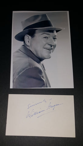 ACTOR WILLIAM GARGAN HAND SIGNED CARD AND NICE 5X7" PRINT D.1979