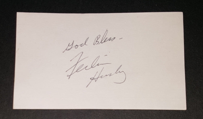 COUNTRY MUSIC SINGER FERLIN HUSKY HAND SIGNED INDEX CARD D.2011