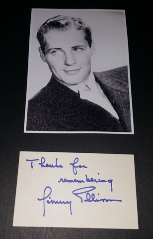 COWBOY ACTOR JIMMY ELLISON HAND SIGNED CARD AND NICE 5X7" PRINT D.1993