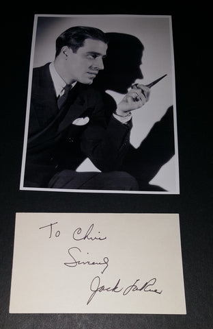 ACTOR JACK LA RUE HAND SIGNED CARD AND NICE 5X7" PRINT D.1984