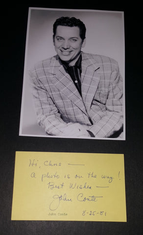 ACTOR JOHN CONTE HAND SIGNED CARD AND NICE 5X7" PRINT D.2006