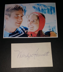 ACTRESS MARILYN HASSETT HAND SIGNED CARD AND NICE 5X7" PRINT