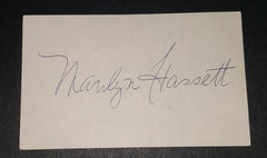 ACTRESS MARILYN HASSETT HAND SIGNED CARD AND NICE 5X7" PRINT