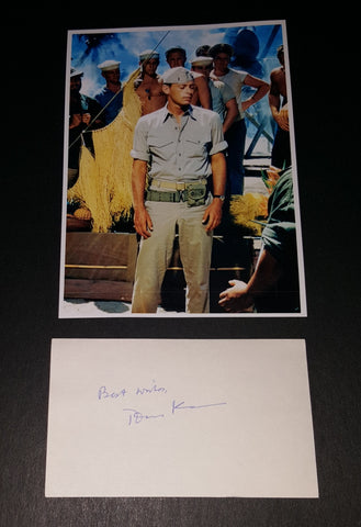 ACTOR JOHN KERR HAND SIGNED CARD AND NICE 5X7" "SOUTH PACIFIC" PRINT D.2013