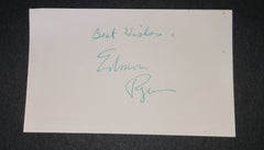 ACTOR EDMON RYAN HAND SIGNED CARD AND NICE 5X7" PRINT D.1984