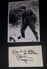 ACTOR RICHARD COOGAN HAND SIGNED CARD AND NICE 5X7" "CAPTAIN VIDEO' PRINT D.2014