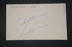 ACTOR CLIFTON DAVIS HAND SIGNED CARD AND NICE 5X7" PRINT