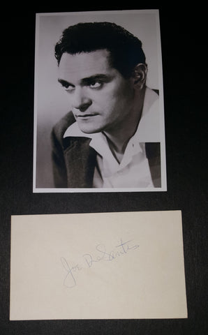 ACTOR JOE DESANTIS HAND SIGNED CARD AND NICE 4X6" PRINT D.1989