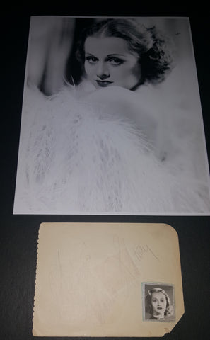 1930'S HOLLYWOOD BEAUTY DANCER ACTRESS ELEANOR WHITNEY HAND SIGNED PAGE AND A NICE PRINT D.1983