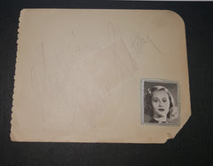 1930'S HOLLYWOOD BEAUTY DANCER ACTRESS ELEANOR WHITNEY HAND SIGNED PAGE AND A NICE PRINT D.1983