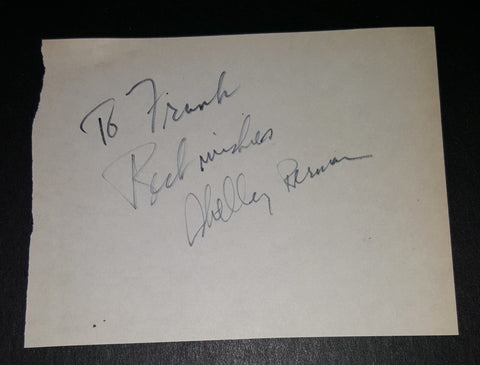 COMEDIAN SHELLEY BERMAN HAND SIGNED PAGE