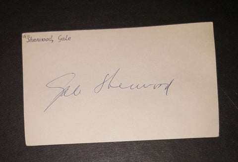 RARE CANADIEN SINGER ACTRESS GALE SHERWOOD HAND SIGNED CARD D.1967