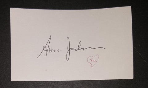 ACTRESS ANNE JACSKON HAND SIGNED INDEX CARD RIP