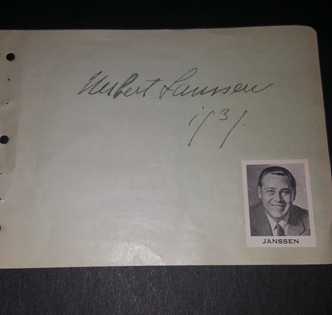 LEGENDARY GERMAN BARITONE HERBERT JANNSEN HAND SIGNED PAGE D.1965