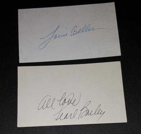 ACTRESS SINGER PEARLY BAILEY (D.1990) & HUSBAND DRUMMER LOUIE BELLSON (D.2009) HAND SIGNED CARDS