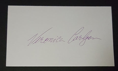 HAMMER HORROR FILM BEAUTY VERONICA CARLSON HAND SIGNED CARD