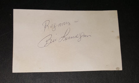 ACTOR WILLIAM LUNDIGAN HAND SIGNED INDEX CARD D.1975