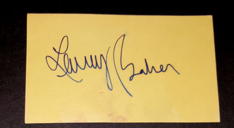 ACTOR LENNY BAKER HAND SIGNED CARD D.1982 (ONLY 37 AT THE TIME OF HIS DEATH)