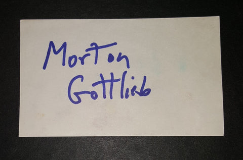 BROADWAY PRODUCER MORTON GOTTLIEB HAND SIGNED INDEX CARD D.2009