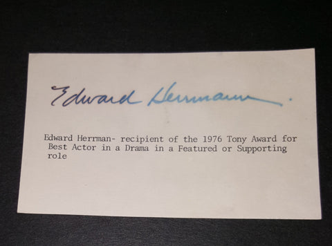 GREAT ACTOR EDWARD HERMANN HAND SIGNED CARD D.2014