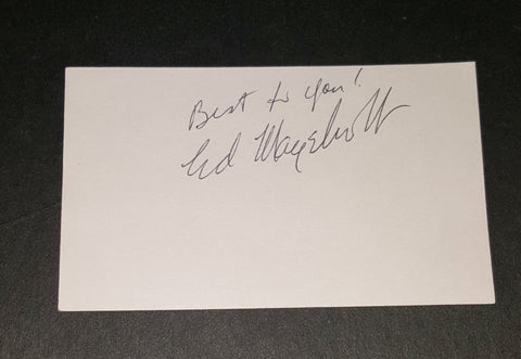 COMIC CHARACTER ACTOR EDDIE MAYEHOFF HAND SIGNED INDEX CARD