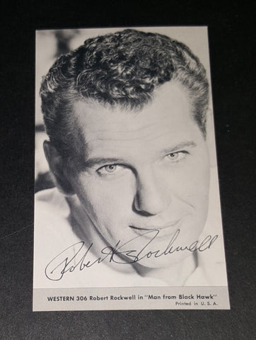 ACTOR ROBERT ROCKWELL HAND SIGNED VINTAGE WESTERNS CARD D.2003