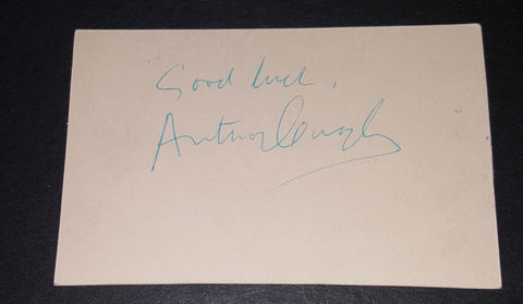 ACTOR ANTHONY QUAYLE HAND SIGNED CARD D.1989